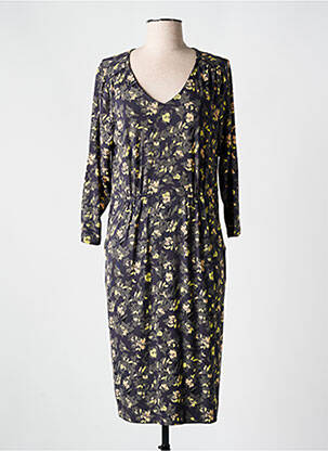 Robe mi-longue imprimé fleurs manches longues gris WHITE STUFF femme