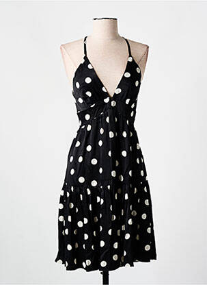 Robe courte coupe cintrée fines bretelles noir GOA femme