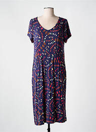 Robe mi-longue imprimé fantaisie manches courtes bleu WHITE STUFF femme