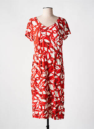 Robe mi-longue imprimé fantaisie manches courtes rouge WHITE STUFF femme