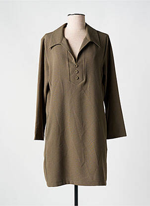Robe courte manches longues manches longues vert PAKO LITTO femme
