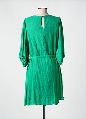 Robe mi-longue manches 3/4 manches 3/4 vert GRACE & MILA femme