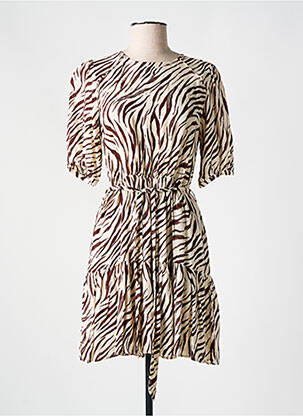 Robe courte manches courtes manches courtes marron GRACE & MILA femme