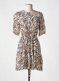Robe courte manches courtes manches courtes marron GRACE & MILA femme