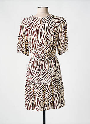 Robe courte manches courtes manches courtes marron GRACE & MILA femme