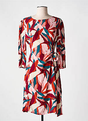 Robe mi-longue manches 3/4 manches 3/4 orange GRACE & MILA femme