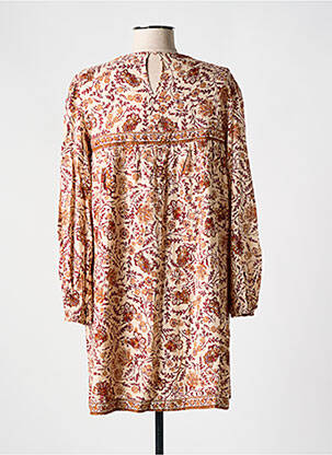 Robe courte coupe évasée manches longues beige GRACE & MILA femme