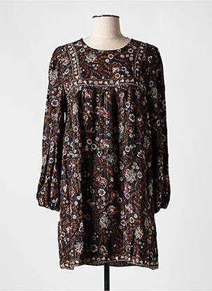 Robe courte coupe évasée manches longues noir GRACE & MILA femme