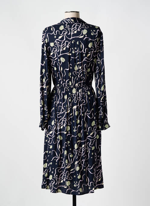 Robe mi-longue imprimé fleurs manches longues bleu SCOTCH & SODA femme