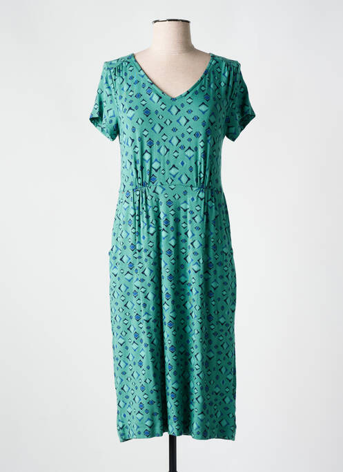 Robe mi-longue manches courtes manches courtes vert WHITE STUFF femme