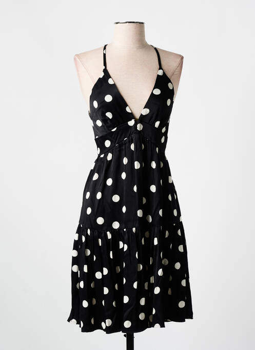 Robe courte coupe cintrée fines bretelles noir GOA femme