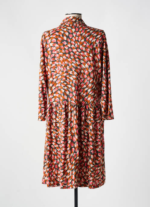 Robe mi-longue imprimé fantaisie manches longues rose WHITE STUFF femme