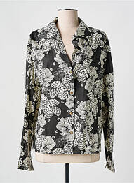 Chemisier imprimé fleurs manches longues noir CHICOSOLEIL femme