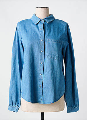 Chemisier coupe fluide manches longues bleu CHARLIOR femme