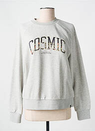 Sweat-shirt broderie manches longues gris SCOTCH & SODA femme