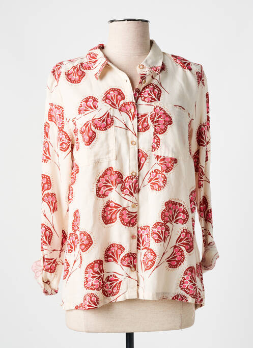 Chemisier imprimé fantaisie manches longues beige WHITE STUFF femme