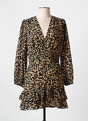 Robe courte manches longues manches longues marron LILI & LALA femme