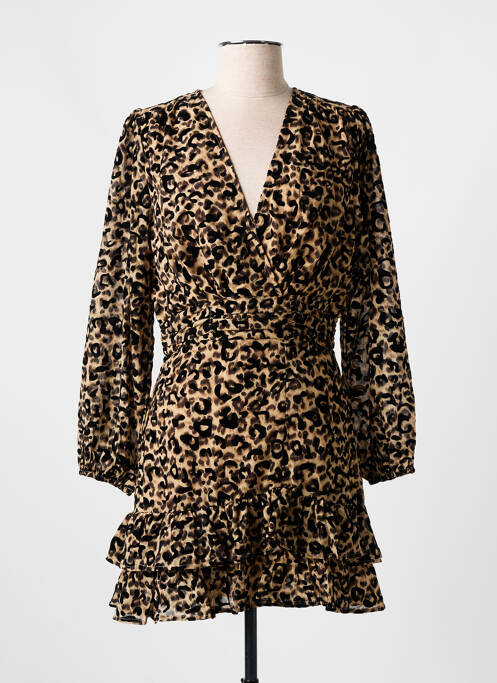 Robe courte manches longues manches longues marron LILI & LALA femme