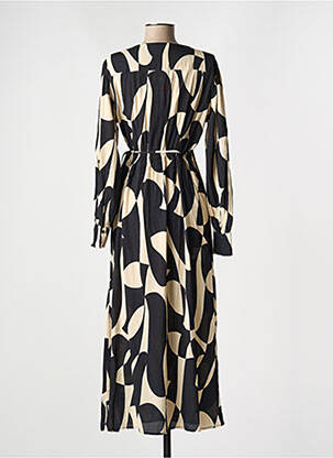 Robe longue manches longues manches longues noir GRACE & MILA femme