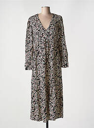 Robe longue manches longues manches longues noir GRACE & MILA femme