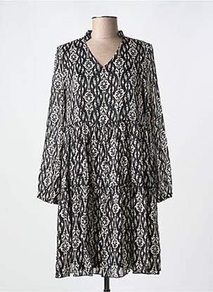 Robe courte manches longues manches longues noir LILIE ROSE femme