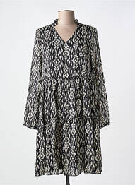 Robe courte manches longues manches longues noir LILIE ROSE femme