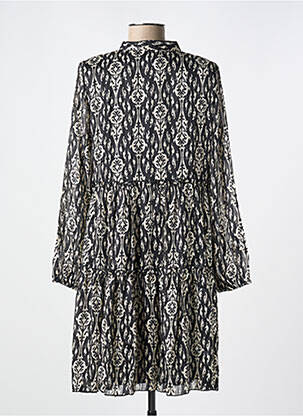 Robe courte manches longues manches longues noir LILIE ROSE femme