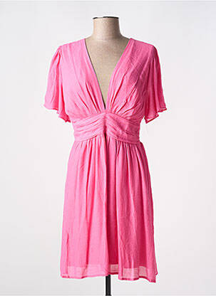 Robe mi-longue manches courtes manches courtes rose LILI & LALA femme