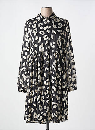 Robe courte manches longues manches longues noir LILIE ROSE femme
