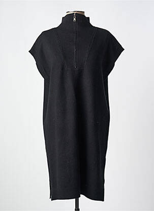 Robe mi-longue manches courtes manches courtes noir ORSON femme