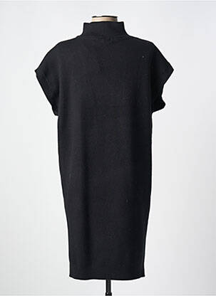 Robe mi-longue manches courtes manches courtes noir ORSON femme