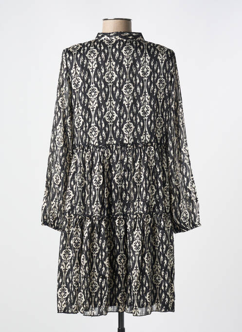 Robe courte manches longues manches longues noir LILIE ROSE femme
