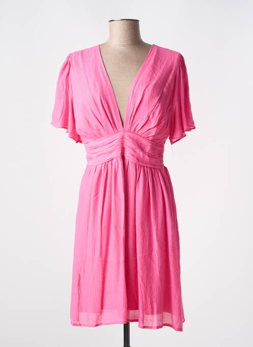 Robe mi-longue manches courtes manches courtes rose LILI & LALA femme