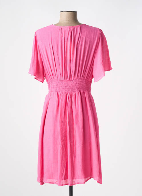 Robe mi-longue manches courtes manches courtes rose LILI & LALA femme