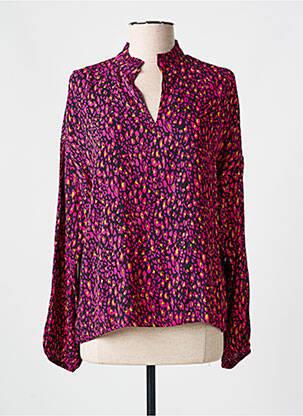 Blouse poignets boutonnés avec fente manches longues rose EDC femme