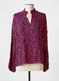 Blouse poignets boutonnés avec fente manches longues rose EDC femme