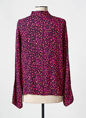 Blouse poignets boutonnés avec fente manches longues rose EDC femme