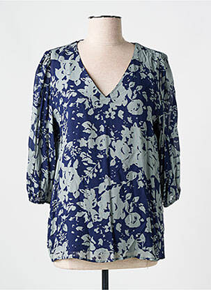 Blouse légère et transparente manches 3/4 bleu ESPRIT femme