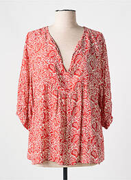 Blouse imprimé fleurs manches 3/4 orange PAKO LITTO femme