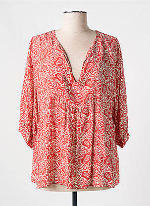 Blouse imprimé fleurs manches 3/4 orange PAKO LITTO femme