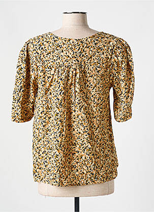 Blouse tissage popeline manches 3/4 beige GRACE & MILA femme