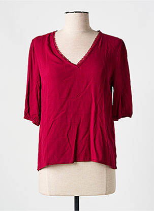 Blouse manches 3/4 manches 3/4 rouge GRACE & MILA femme