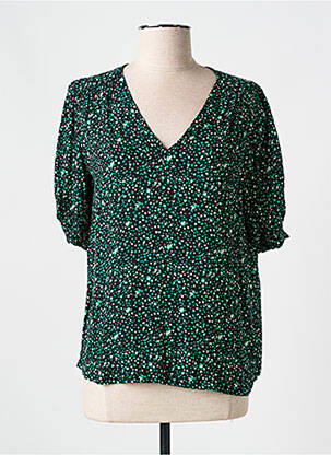 Blouse manches courtes manches courtes noir GRACE & MILA femme