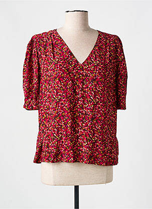 Blouse imprimé fantaisie manches 3/4 rouge GRACE & MILA femme