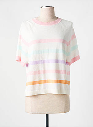 Pull stretch manches courtes rose ESPRIT femme