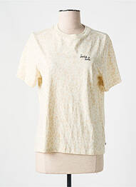 Pull coupe cintrée manches courtes beige SCOTCH & SODA femme