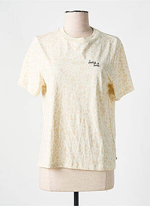 Pull coupe cintrée manches courtes beige SCOTCH & SODA femme