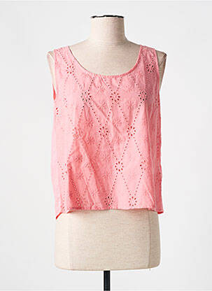 Top coupe cintrée sans manche rose GRACE & MILA femme