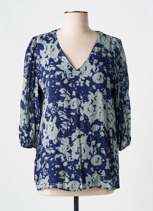 Blouse légère et transparente manches 3/4 bleu ESPRIT femme