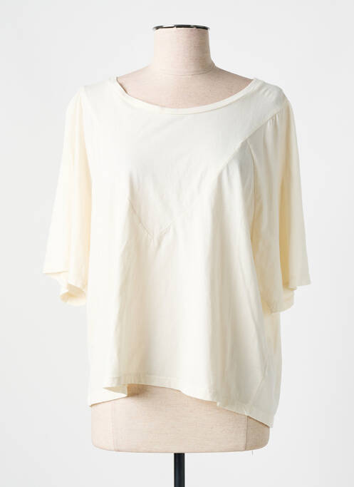 T-shirt stretch manches 3/4 beige PAKO LITTO femme